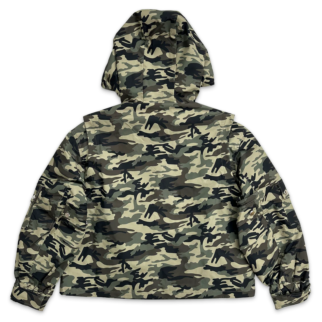 Saint Vanity Nylon Hooded Jacket Green Camo