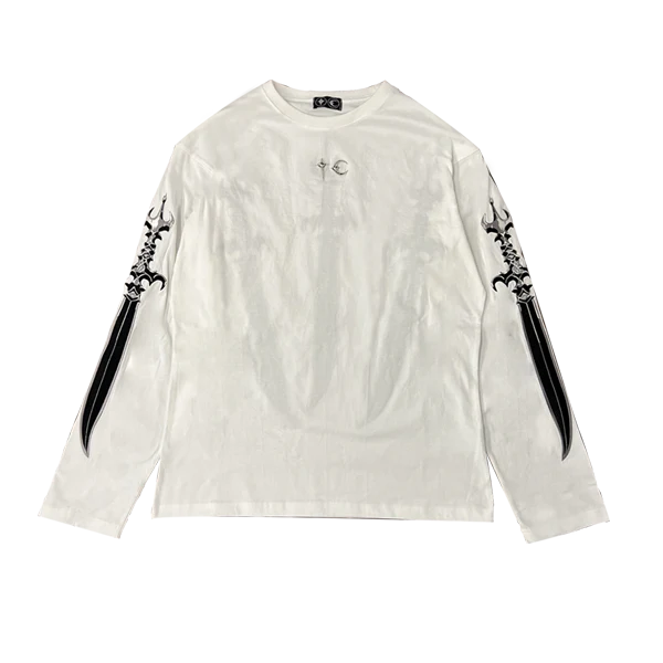 Thug Club Arab Sword L/S T-Shirt White