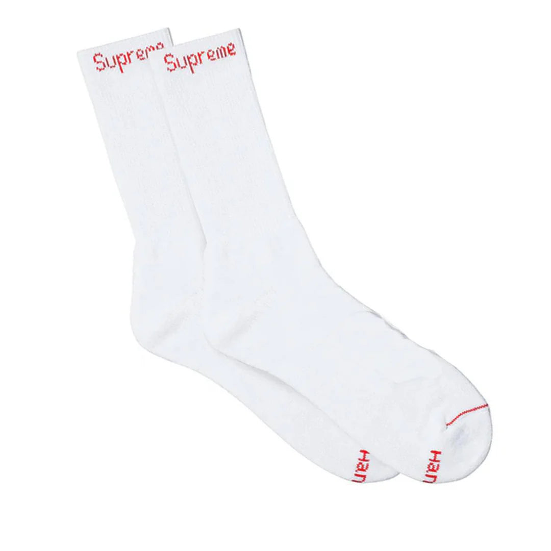 Supreme/Hanes Crew Socks White