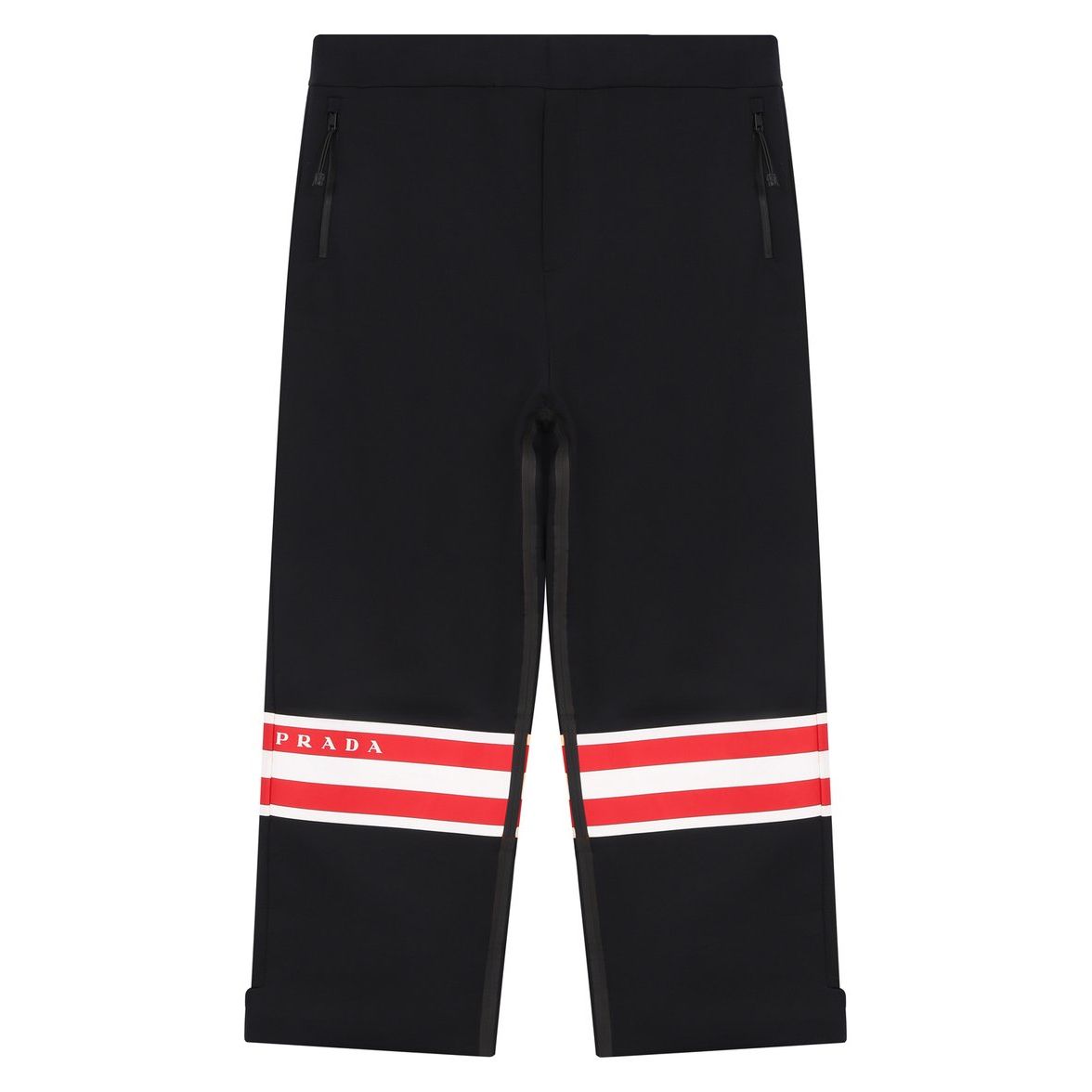 Prada Stripe Logo Shell Pants Black