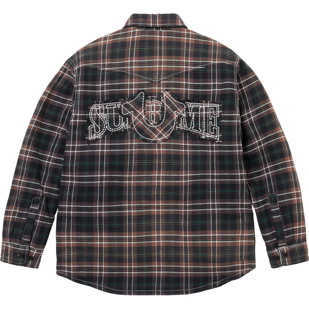 Supreme®/True Religion® Quilted Lined Plaid Flannel Shirt Black
