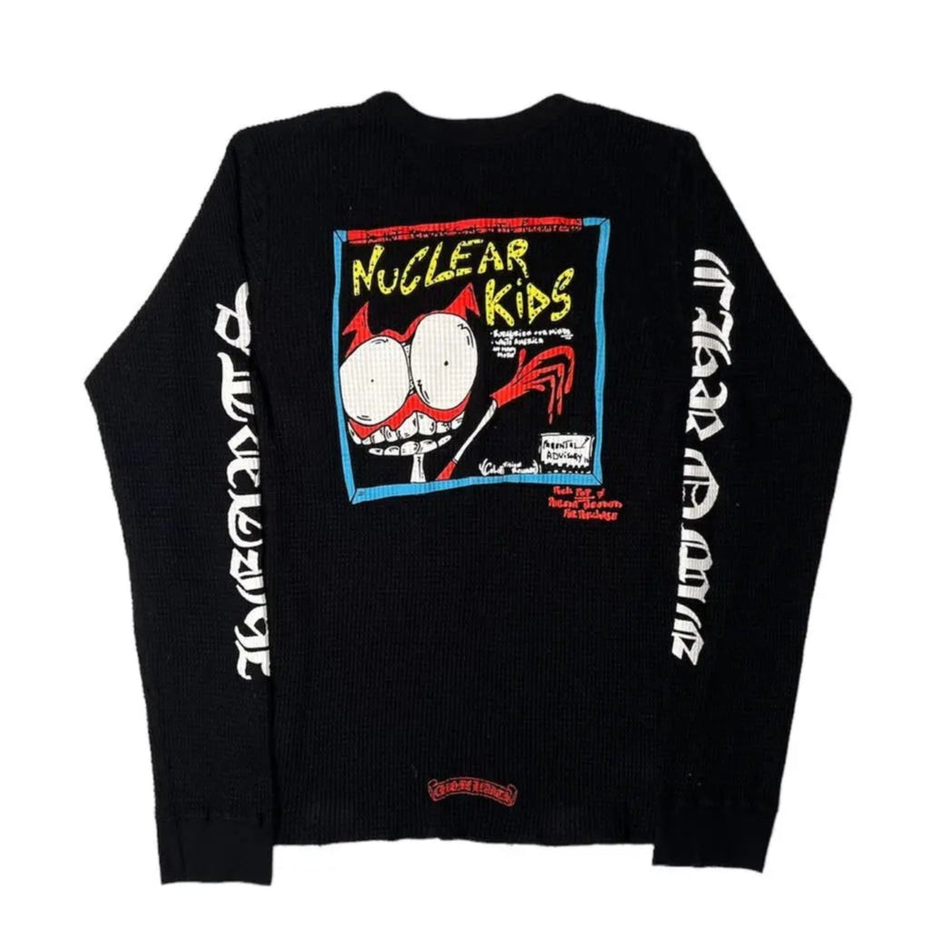 Chrome Hearts Matty Boy Nuclear Kids Thermal L/S T-Shirt Black