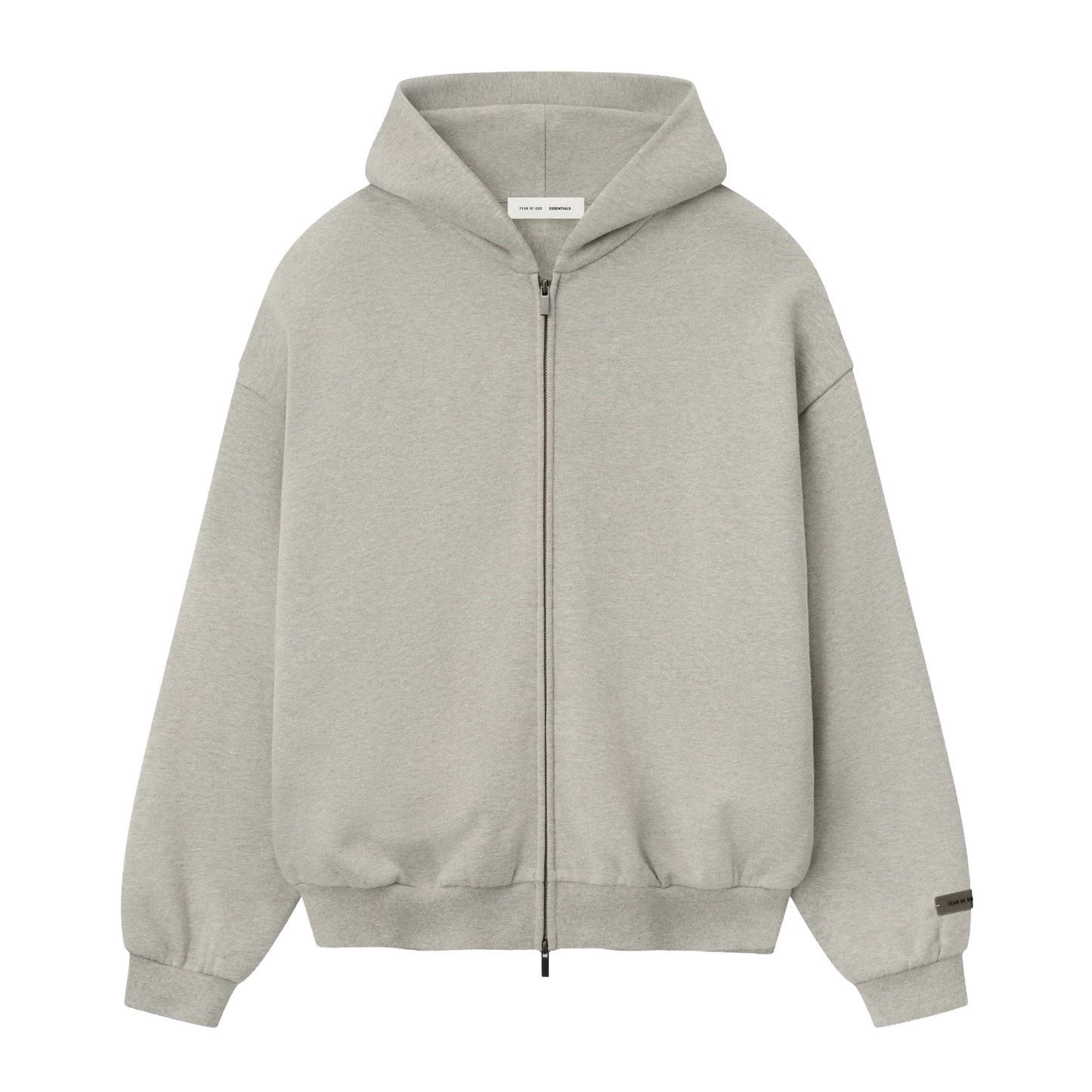 Fear of God Essentials Embossed 90s Fit Fleece Zip-Up Hoodie Warm Heather