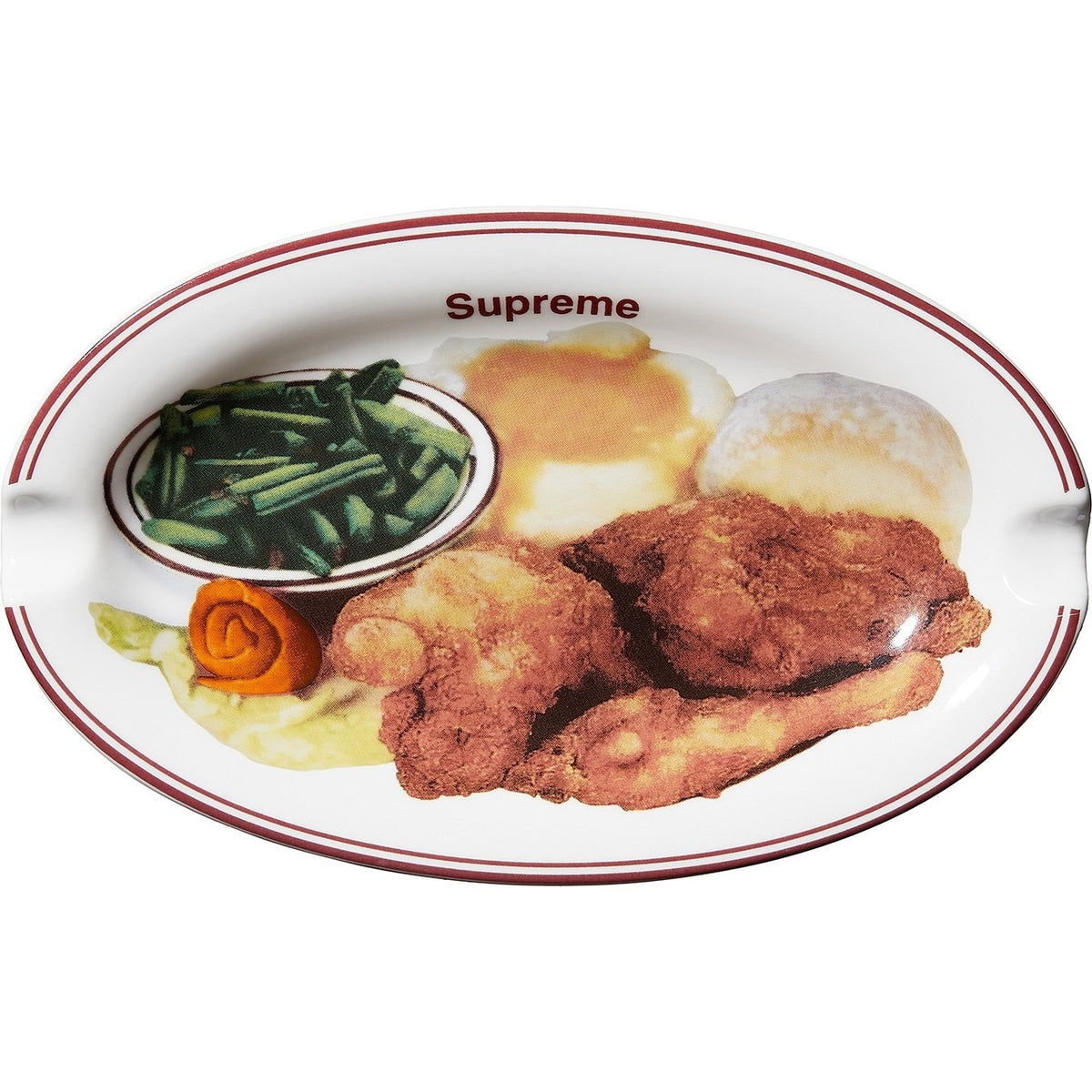 Supreme Chicken Dinner Plate Ashtray White