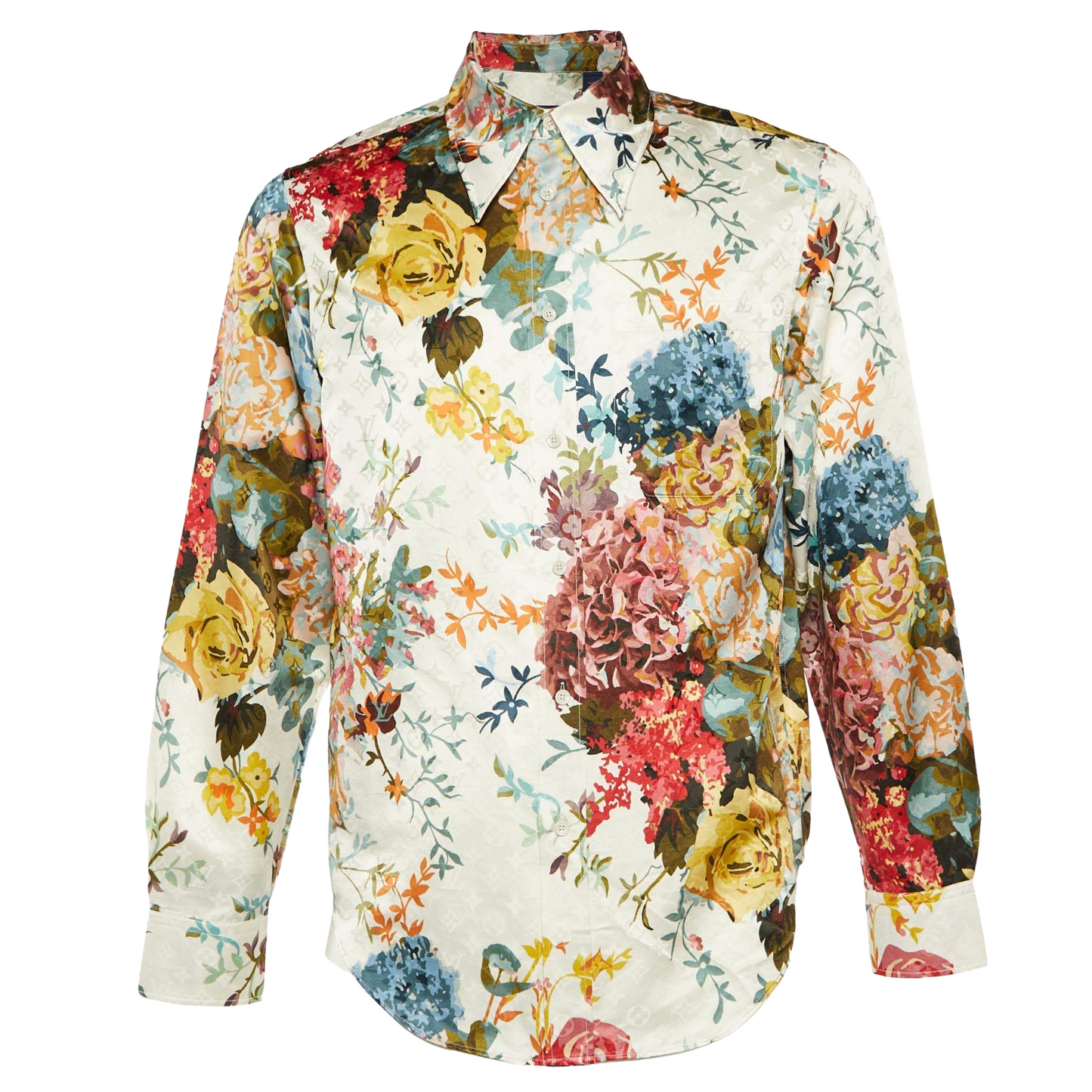 Louis Vuitton Flower Monogram Silk Shirt Multicolor