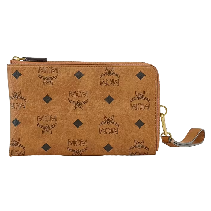 MCM Ottomar Travel Pouch Visetos Cognac