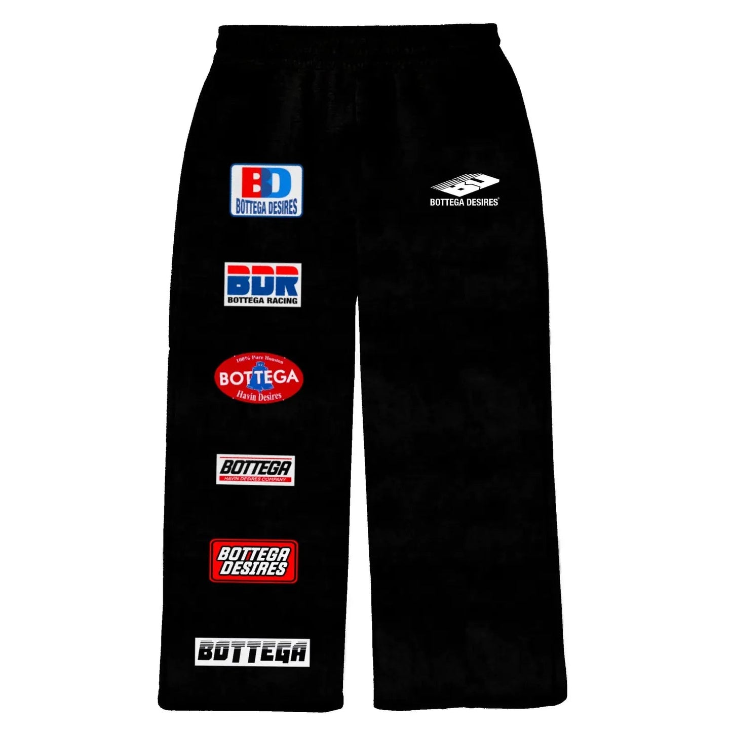 Bottega Desires Patches Sweatpants Black