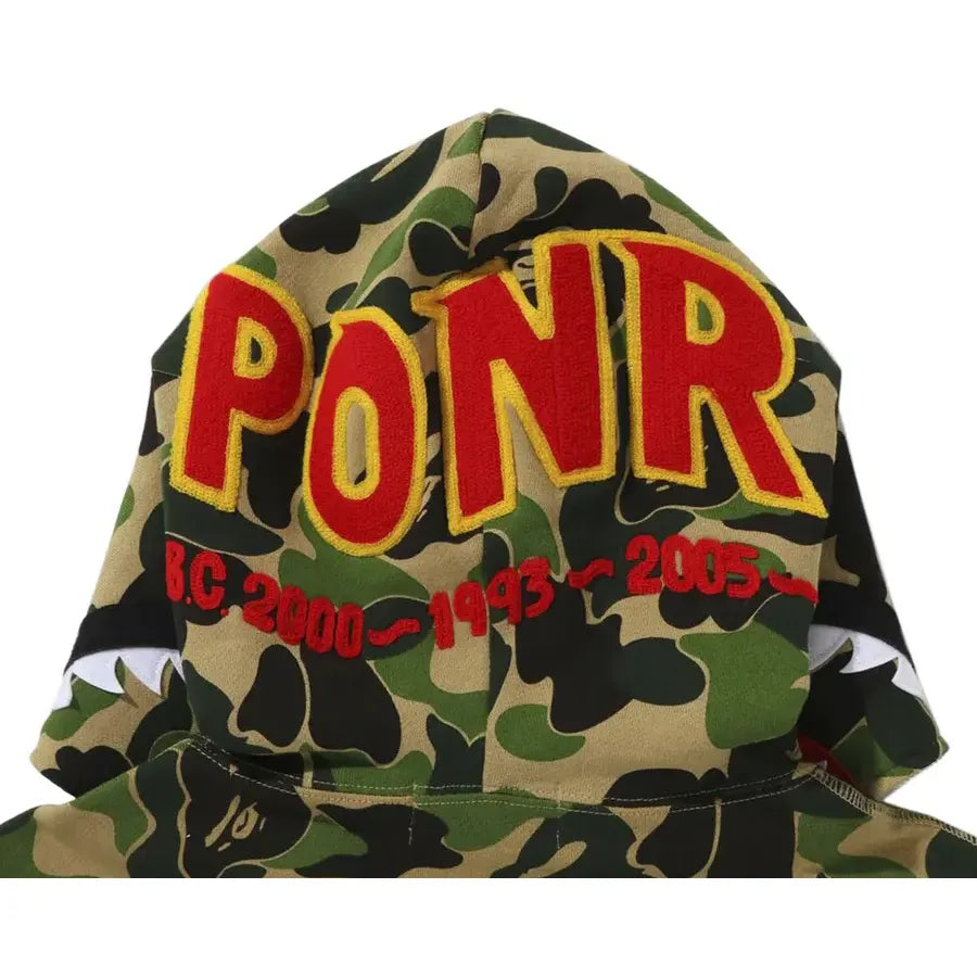 BAPE ABC Camo Shark PONR Full Zip Hoodie Green