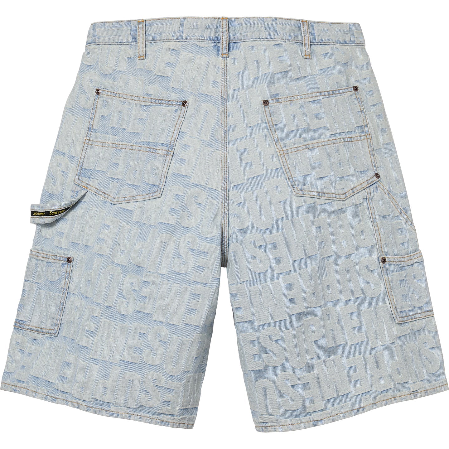 Supreme Repeat Jacquard Double Knee Denim Short Light Washed Indigo