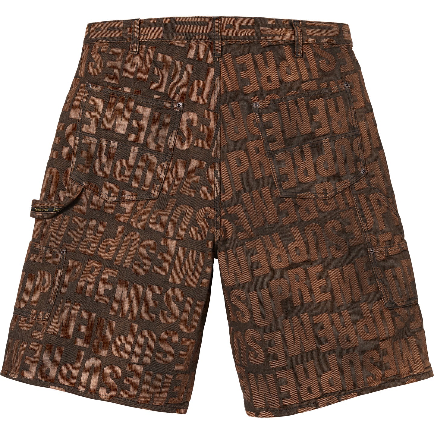 Supreme Repeat Jacquard Double Knee Denim Short Dark Brown