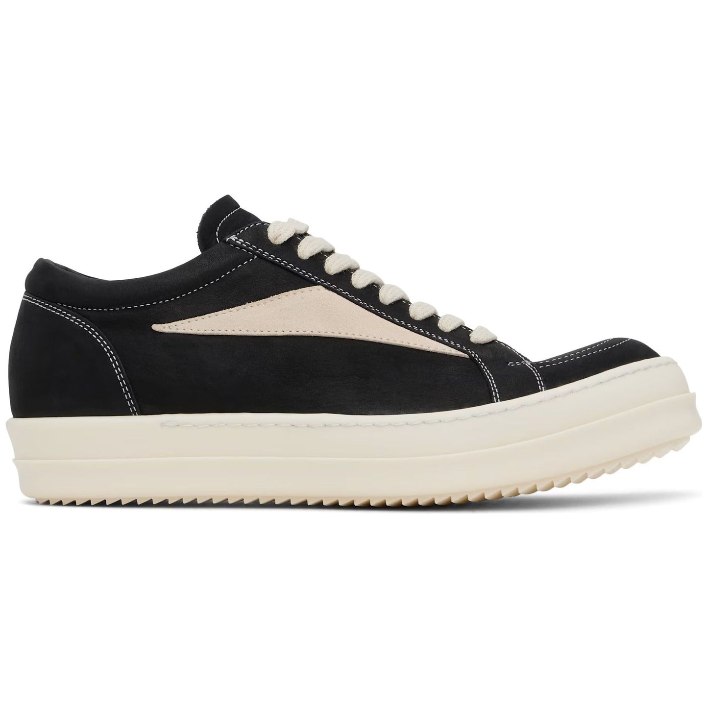 Rick Owens Porterville Nubuck Vintage Low Sneakers Black/Milk/Milk