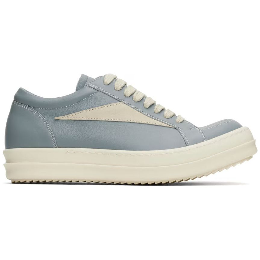 Rick Owens Porterville Leather Vintage Low Sneakers Pale Blue/Milk/Milk