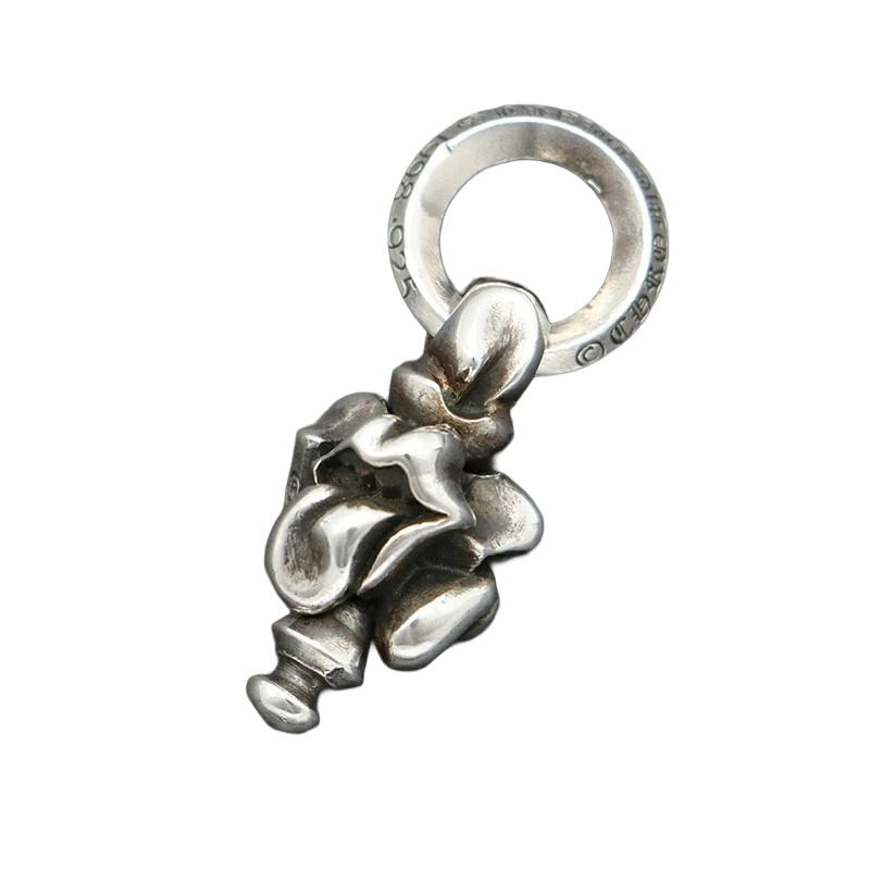 Chrome Hearts Silver Rolling Stones Lip Tongue Swivel Pendant