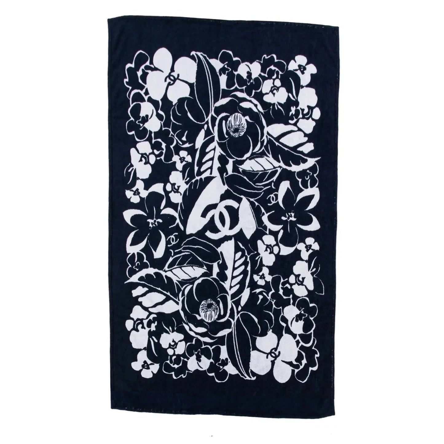 Chanel Floral Beach Towel Navy