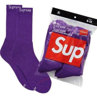 Supreme®/Hanes® Crew Socks (4 Pack) Purple