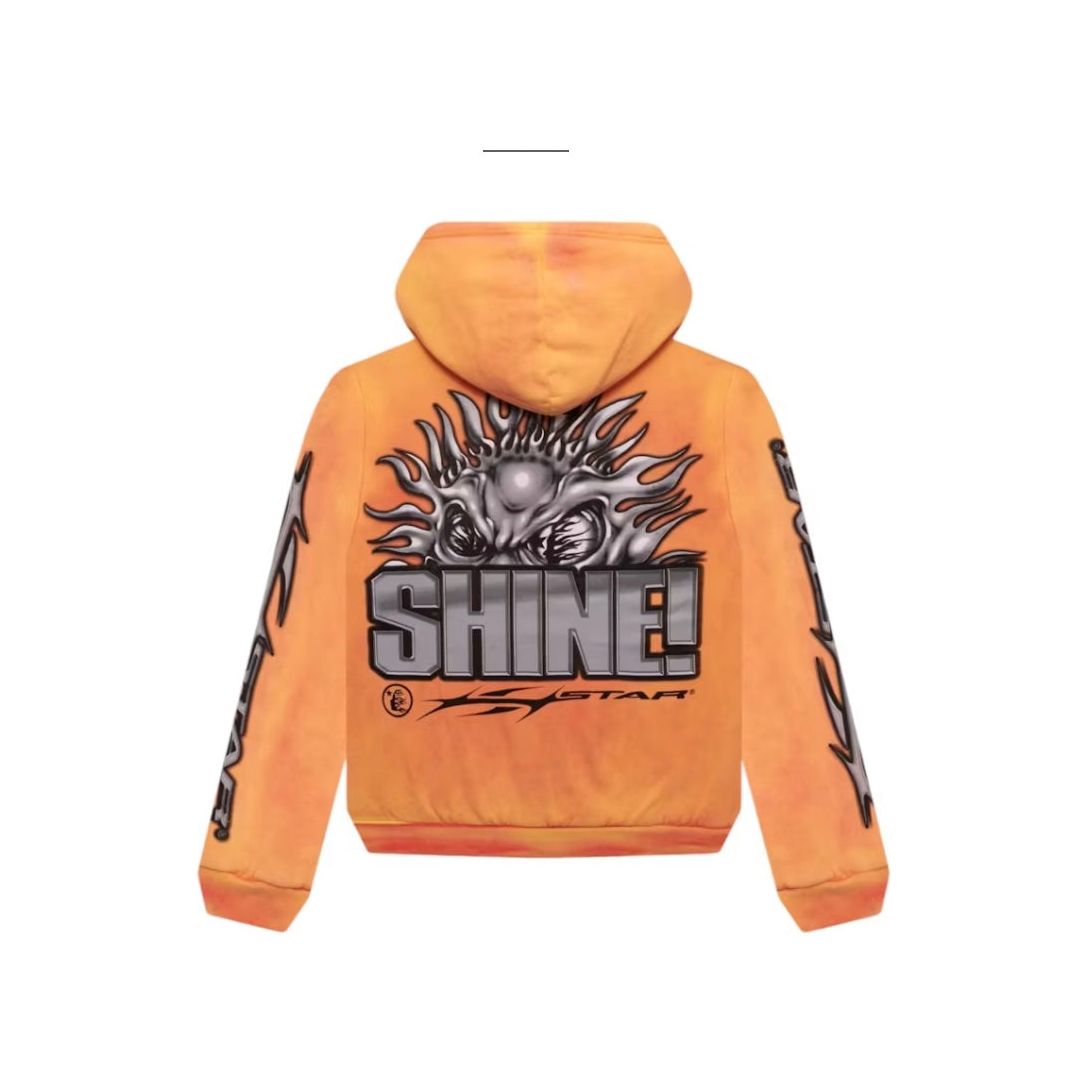 Hellstar Sun Zip-Up Hoodie Orange