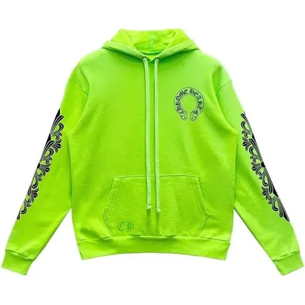 Chrome Hearts Miami Exclusive Horseshoe Hoodie Lime Green