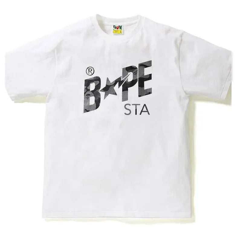 Bape Bapesta Reflection Camo Tee White/Silver