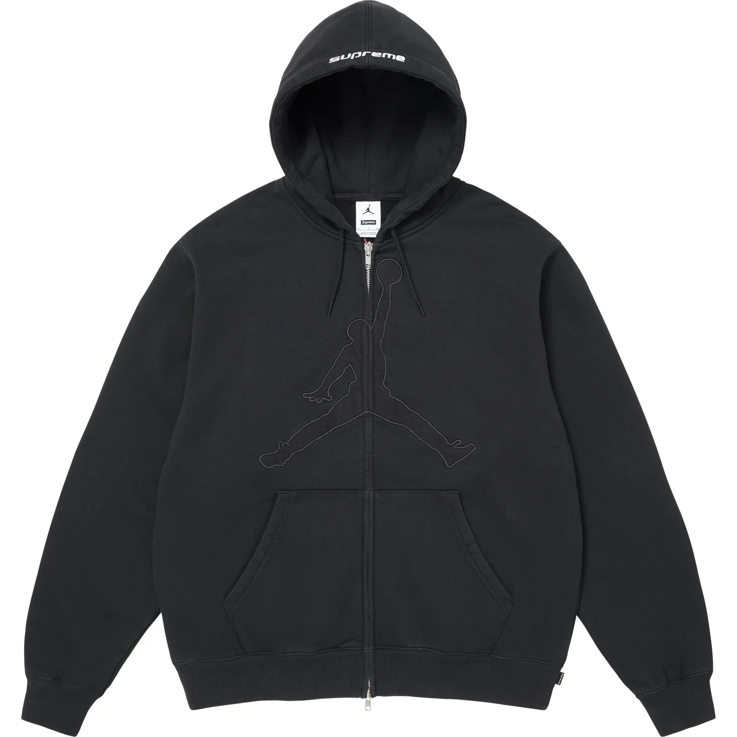 Supreme®/Jordan® Zip Up Hooded Sweatshirt Black – Endless Supply