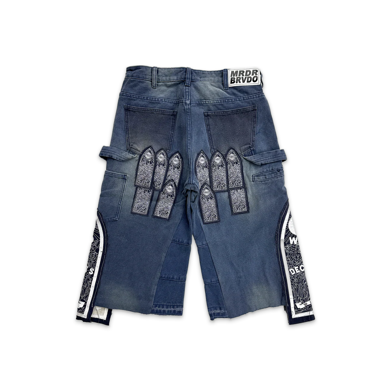 Who Decides War Patched Arched Carpenter Shorts Indigo
