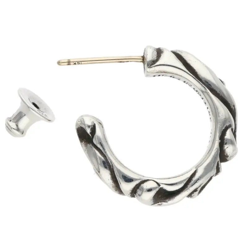 Chrome Hearts Scroll Hoop Silver Earring