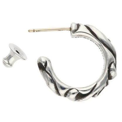 Chrome Hearts Scroll Hoop Silver Earring