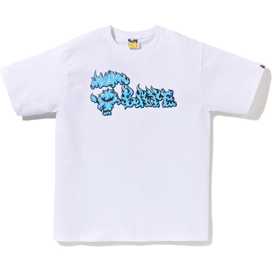 BAPE Flame Ape Face Tee White/Blue