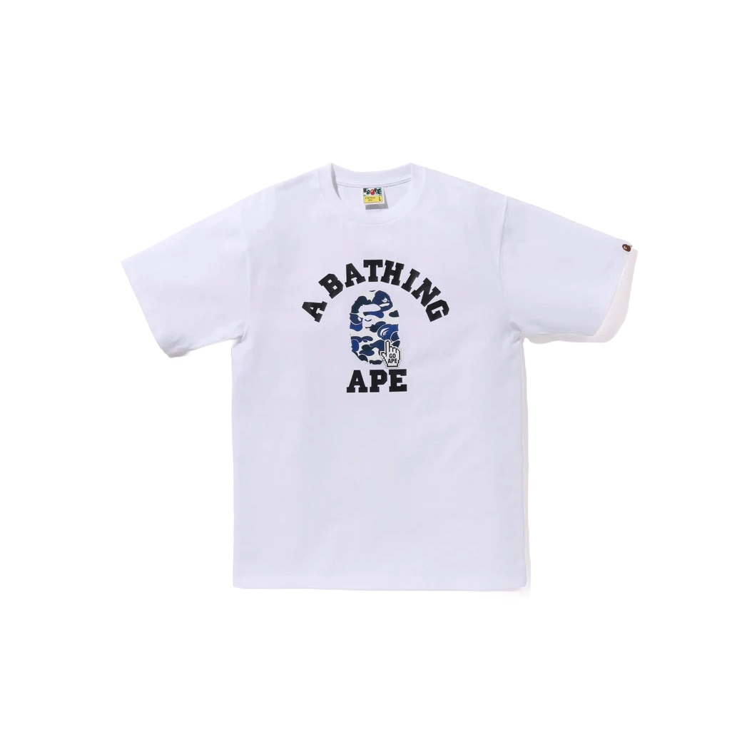 BAPE Camo Go Ape Pointer College Tee White