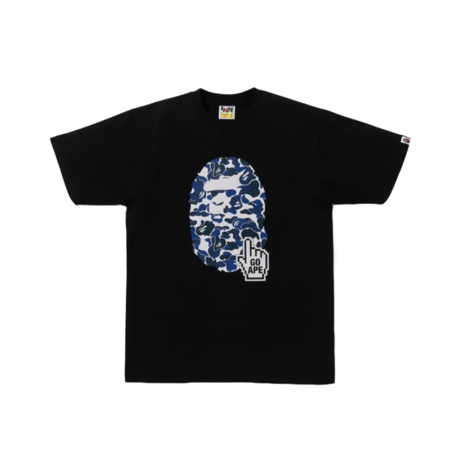 BAPE Camo Go Ape Pointer Big Ape Head Tee Black