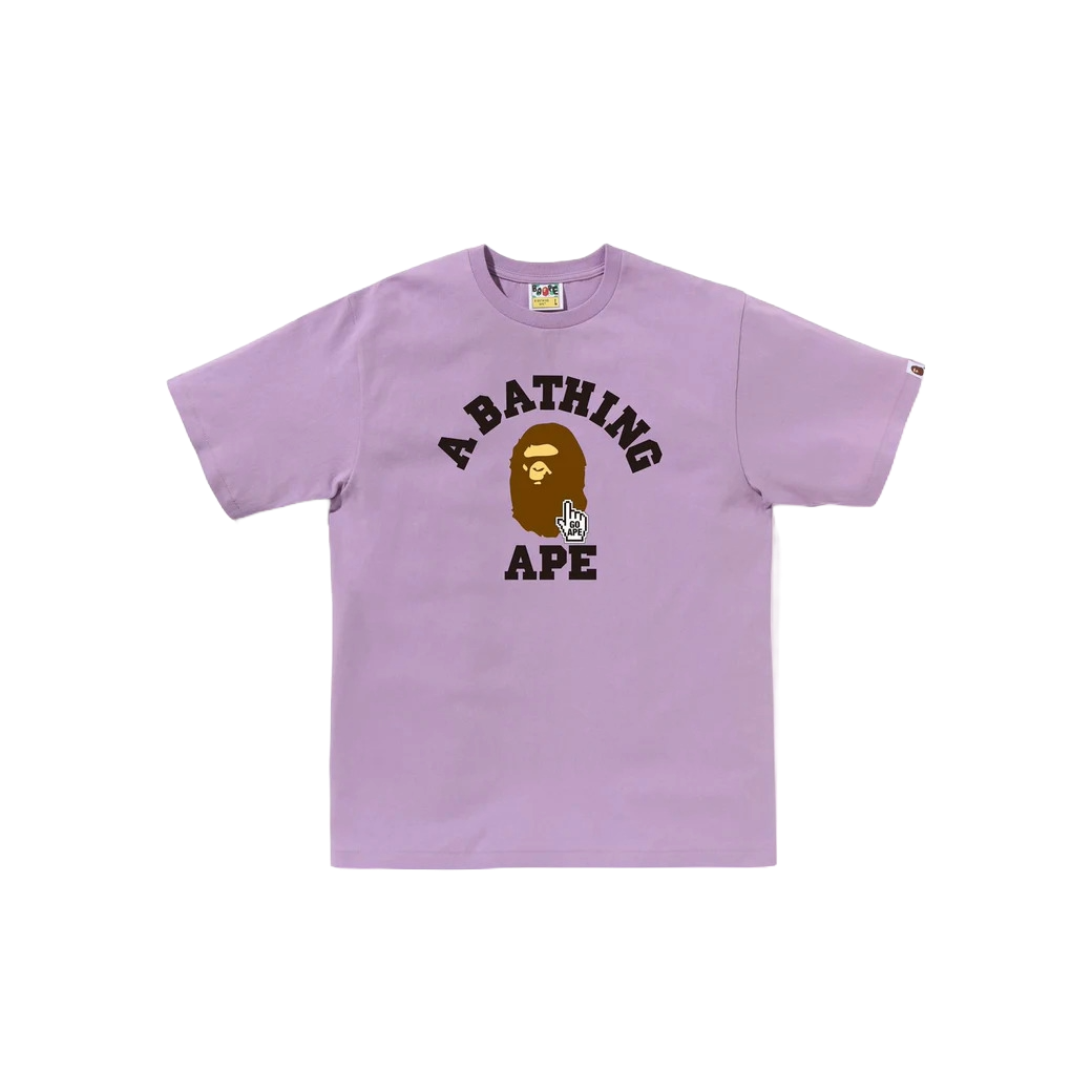 BAPE Camo Go Ape Pointer College Tee Purple