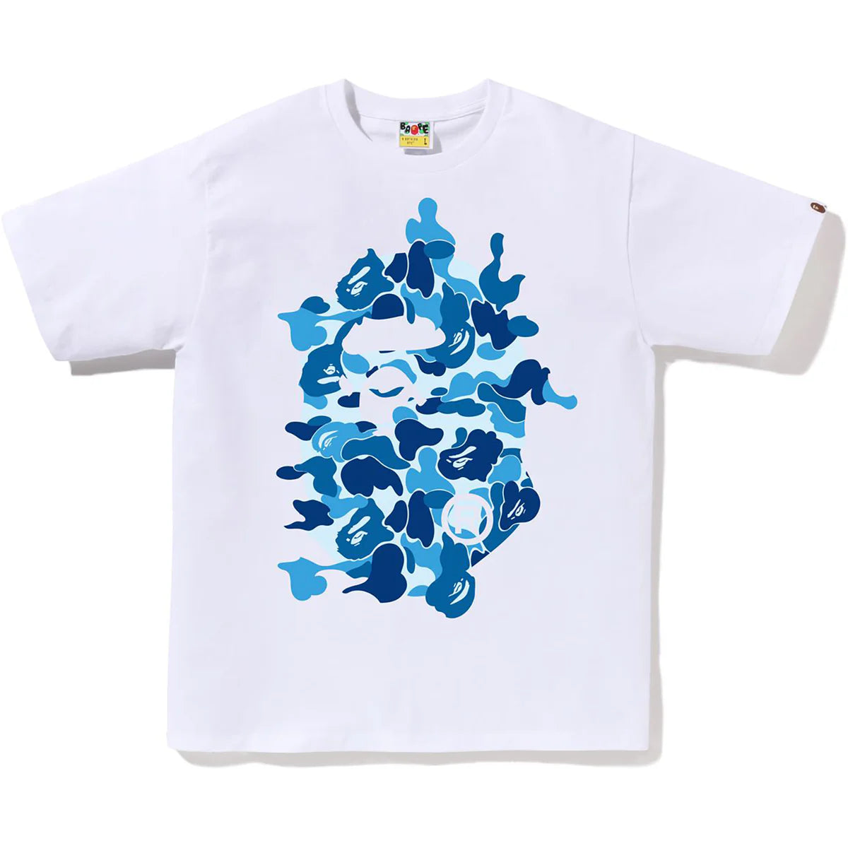 BAPE ABC Camo Rebuild Big Ape Head Tee White/Blue