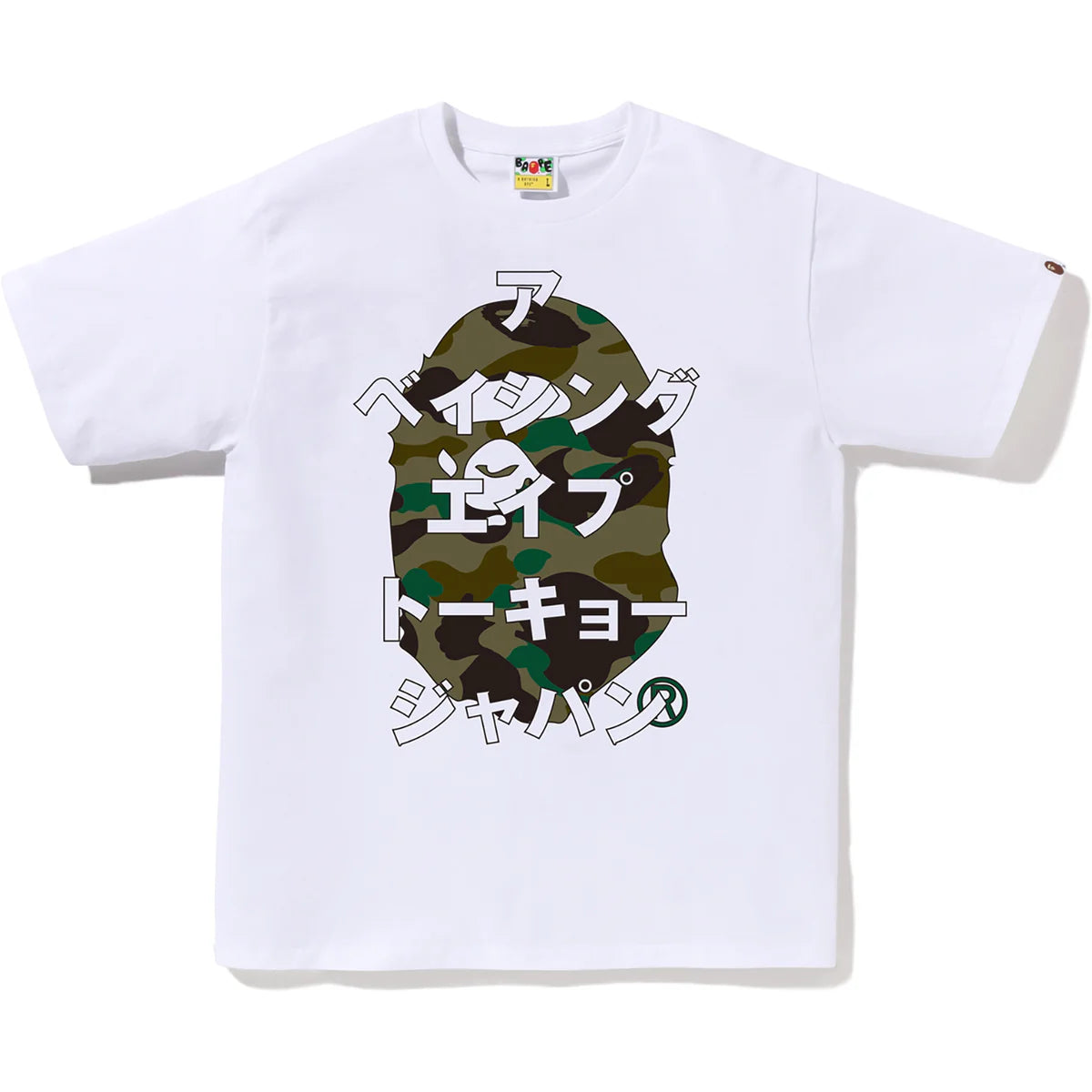 BAPE 1st Camo Katakana Tee White/Green