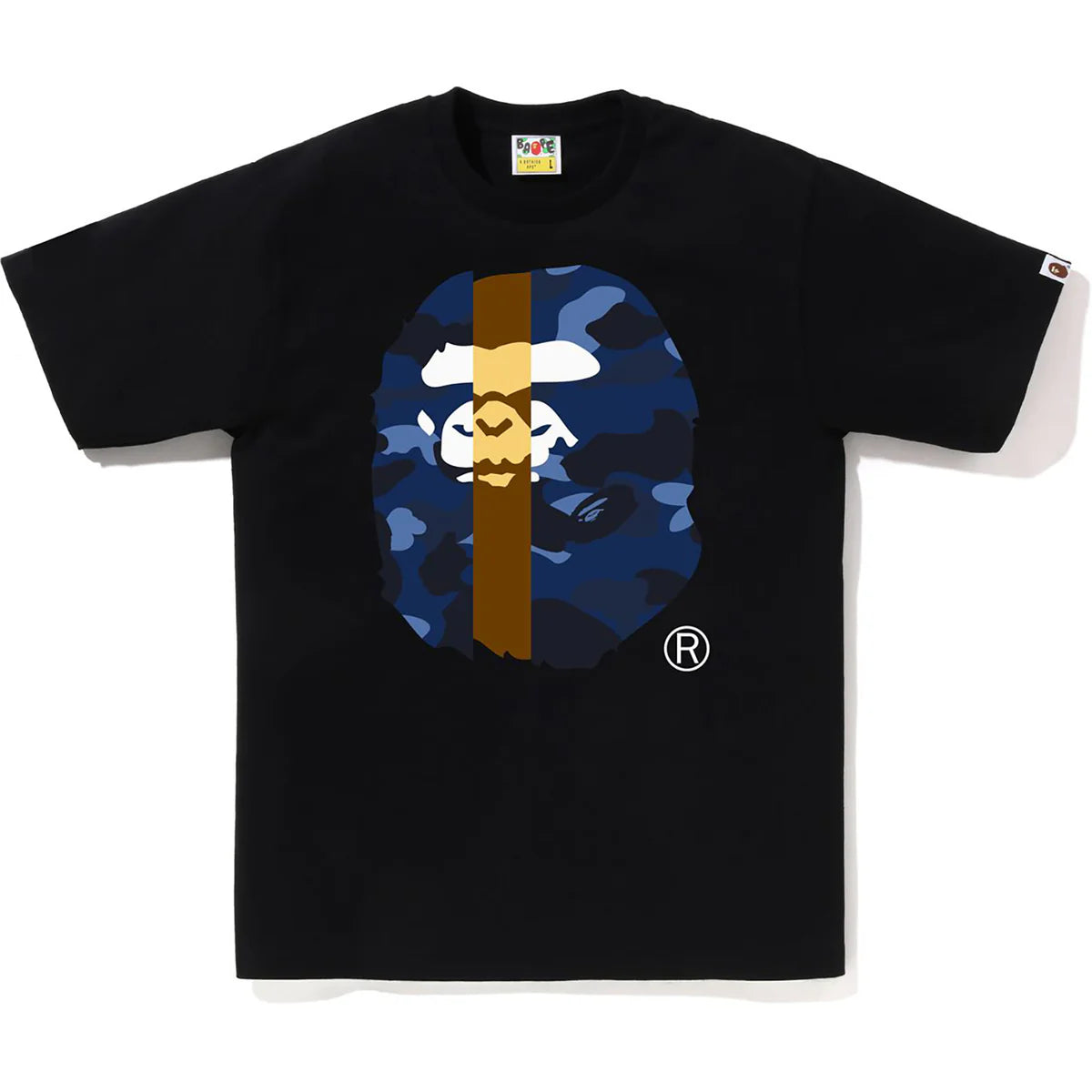 BAPE Color Camo Transform Big Ape Head Tee Black/Navy