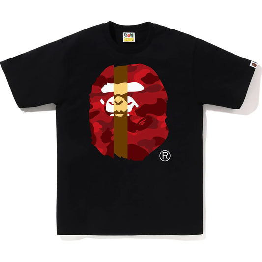 BAPE Color Camo Transform Big Ape Head Tee Black/Red