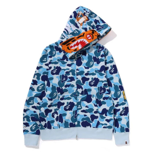 BAPE ABC Camo Tiger Full Zip Hoodie Blue