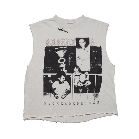 Enfants Riches Déprimés Endless Blockades Cut Off T-Shirt Faded White
