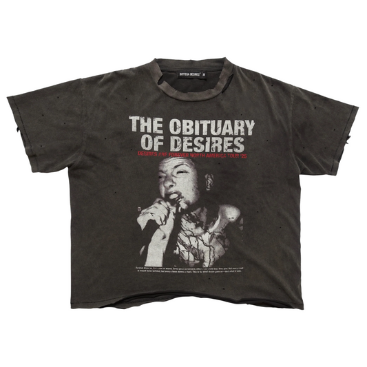 Bottega Desires Obituary Tee Washed Black