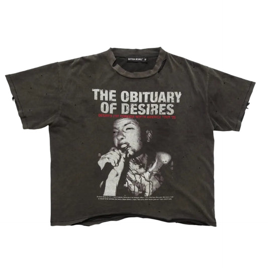 Bottega Desires Obituary Tee Washed Black
