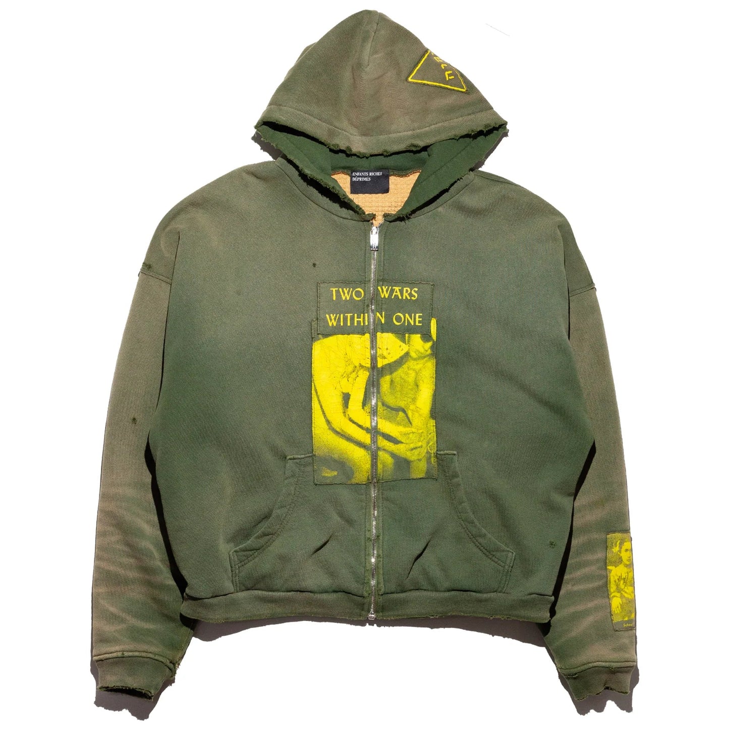 Enfants Riches Déprimés Two Wars Within One Assemblage Zip-Up Hoodie Gardener Green