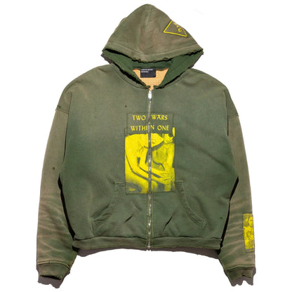 Enfants Riches Déprimés Two Wars Within One Assemblage Zip-Up Hoodie Gardener Green