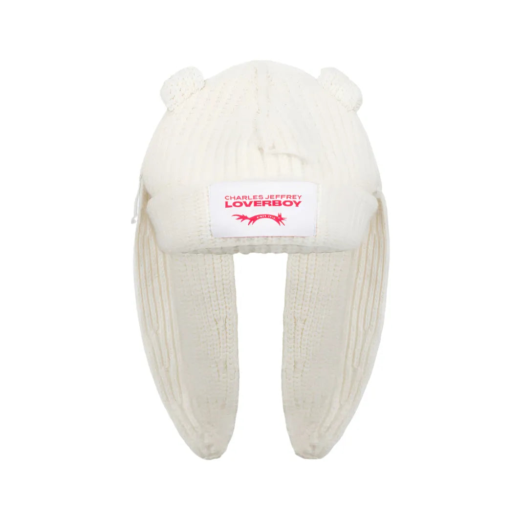 Charles Jeffrey Loverboy Chunky Rabbit Beanie Ecru