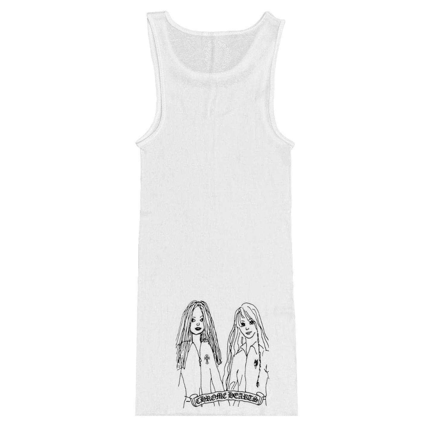 Chrome Hearts Neck Logo Miyumi Sisters Rib Tank White