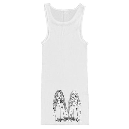Chrome Hearts Neck Logo Miyumi Sisters Rib Tank White