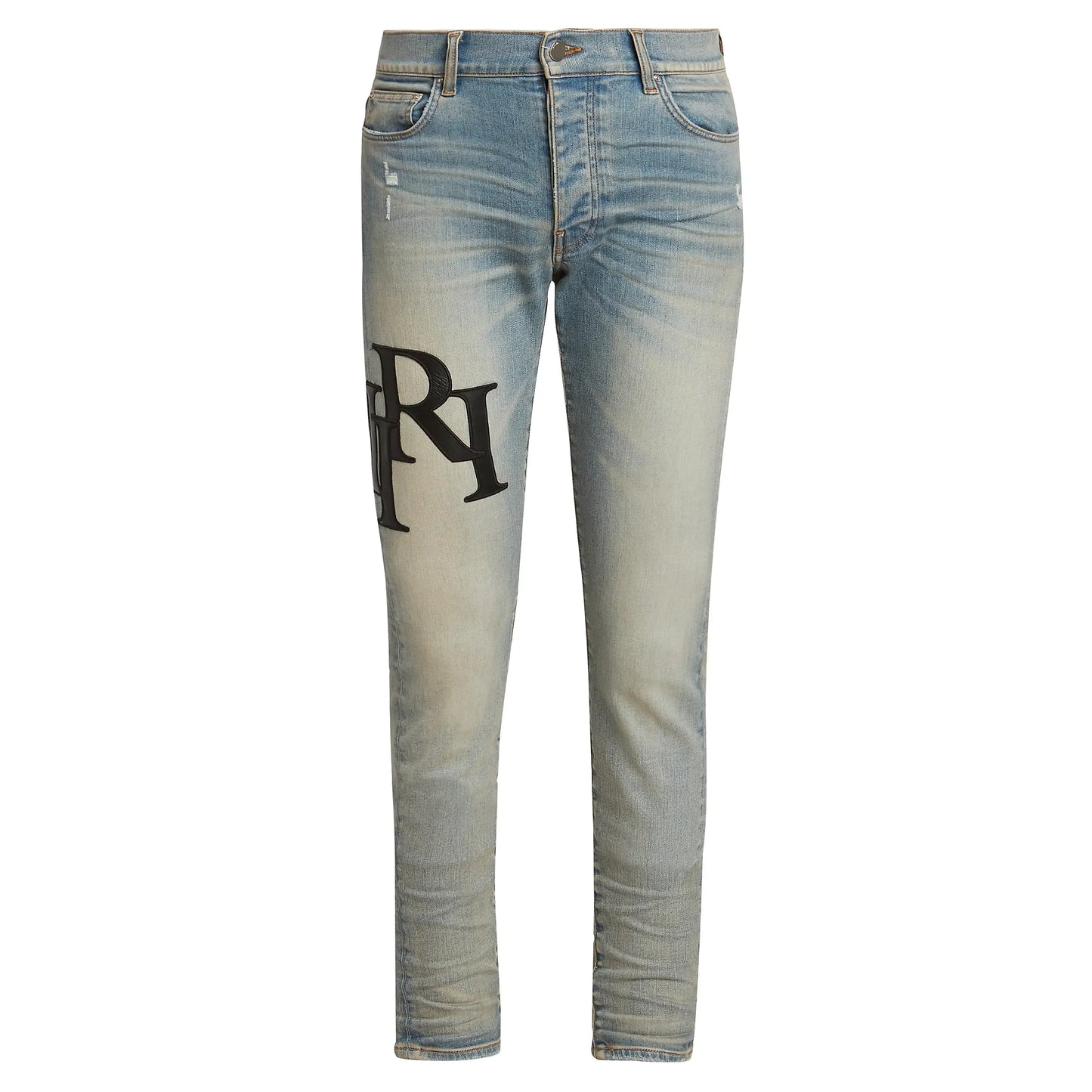 Amiri Staggered Logo Jean Antique Indigo Black