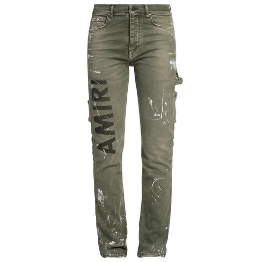 Amiri Stencil Slim Jean Olive