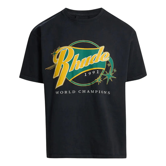 Rhude Full Count Tee Vintage Black/Yellow/Green