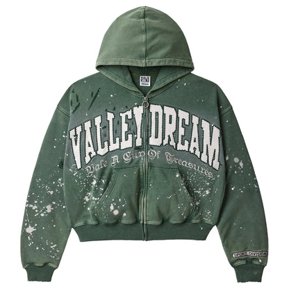 Vale Forever Paint Zip-Up Hoodie Pine Green