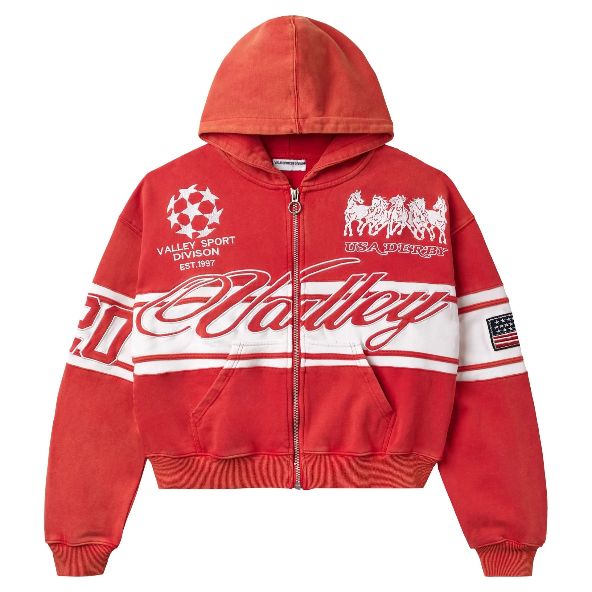 Vale Forever Cursive Zip-Up Hoodie Red – Endless Supply