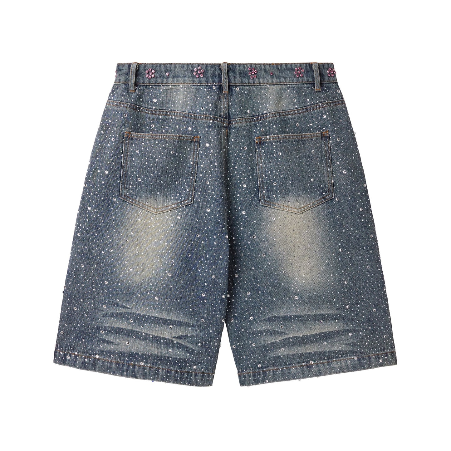 Vale Forever Iced Out Jorts Mid Blue