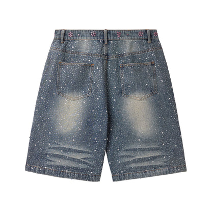 Vale Forever Iced Out Jorts Mid Blue